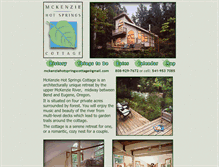Tablet Screenshot of mckenziehotspringscottage.com